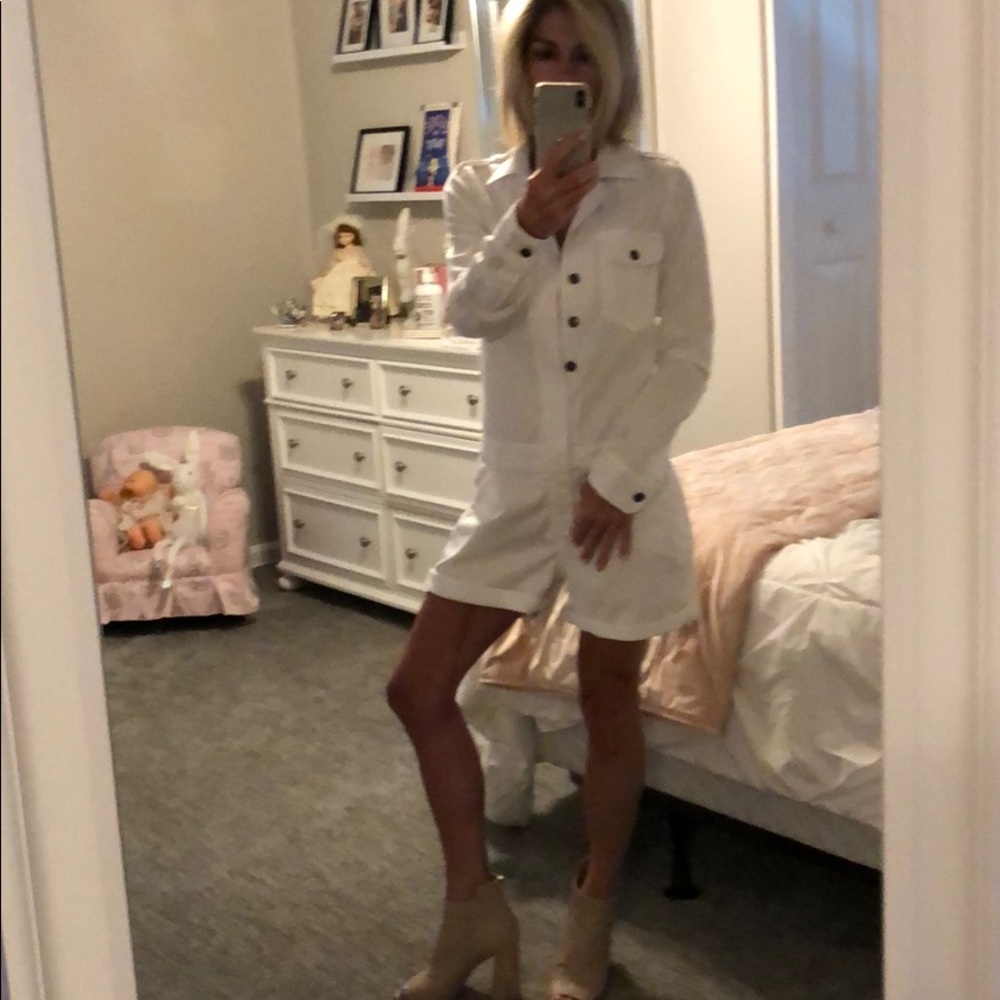 White denim romper